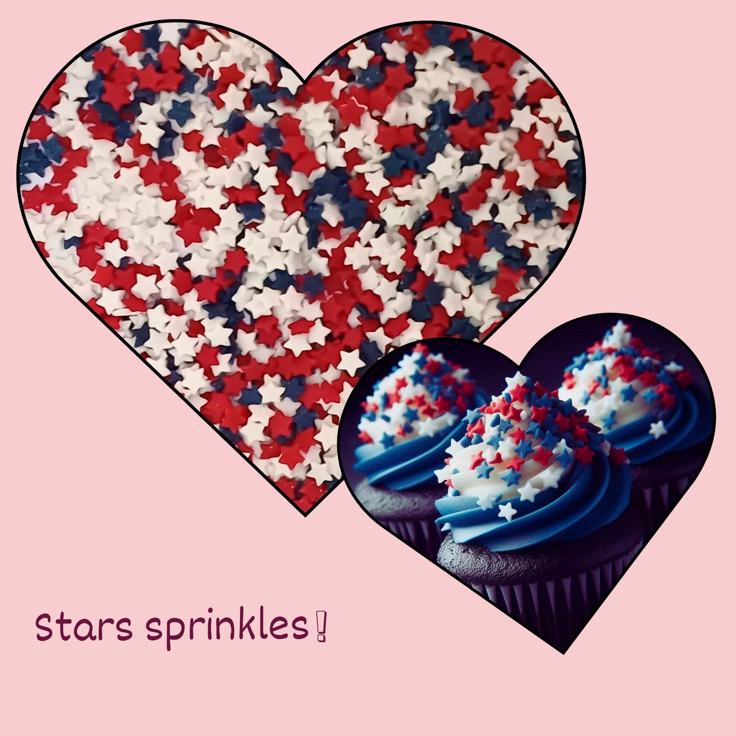 Confect Edible Star Sprinkles - Red, White & Navy Blue | Vegan, Gluten-Free | 4.2 Oz