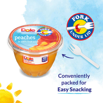 Dole Fruit Bowls Diced Peaches Snacks, 7oz (Pack of 12), Gluten & Dairy Free, Bulk Lunch Snacks for Kids & mature-themeds