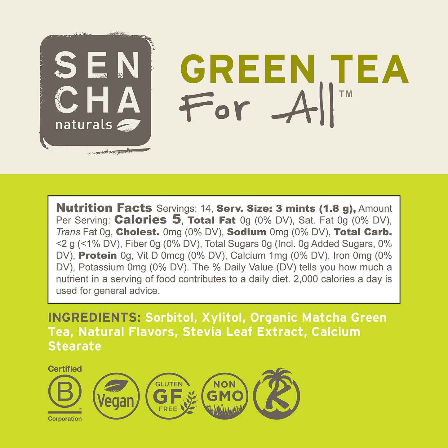 Sen Cha Naturals Green Tea Mints, Tropical Mango, 1.2 Oz (Pack Of 6)