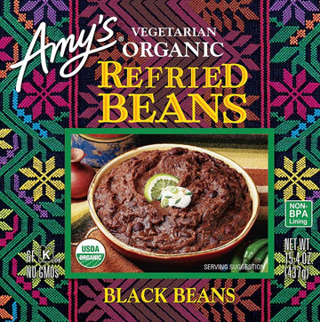 Amys Refried Black Beans, Organic & Vegetarian, Gluten Free, 15.4 Oz (Pack of 12), Model 042272005512