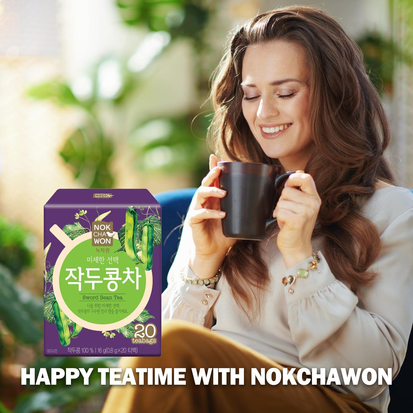 Nokchawon decorative replica blade Bean Tea – Caffeine-Free Herbal Tea, 20 Tea Bags, 16g (0.56oz)