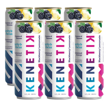 Kenetik Nootropic Ketone Drink - Caffeine & Sugar Free, Blackberry Lemonade, 12 Fl Oz (Pack of 6)