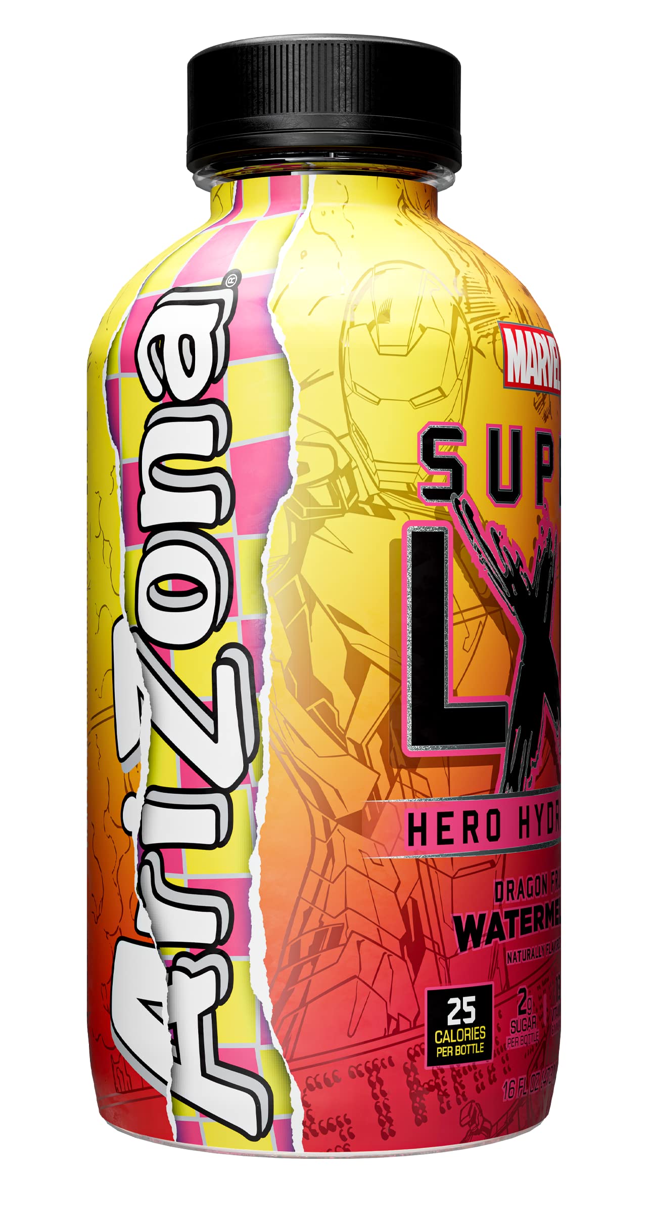 Arizona X Marvel Super Lxr Hero Hydration - Dragon Fruit Watermelon - 16Oz (Pack Of 12) - Sports Drink, With Electrolytes - Thirst Quencher