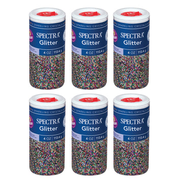 Spectra Glitter, Multi-Color, 4 Oz. Per Jar, 6 Jars