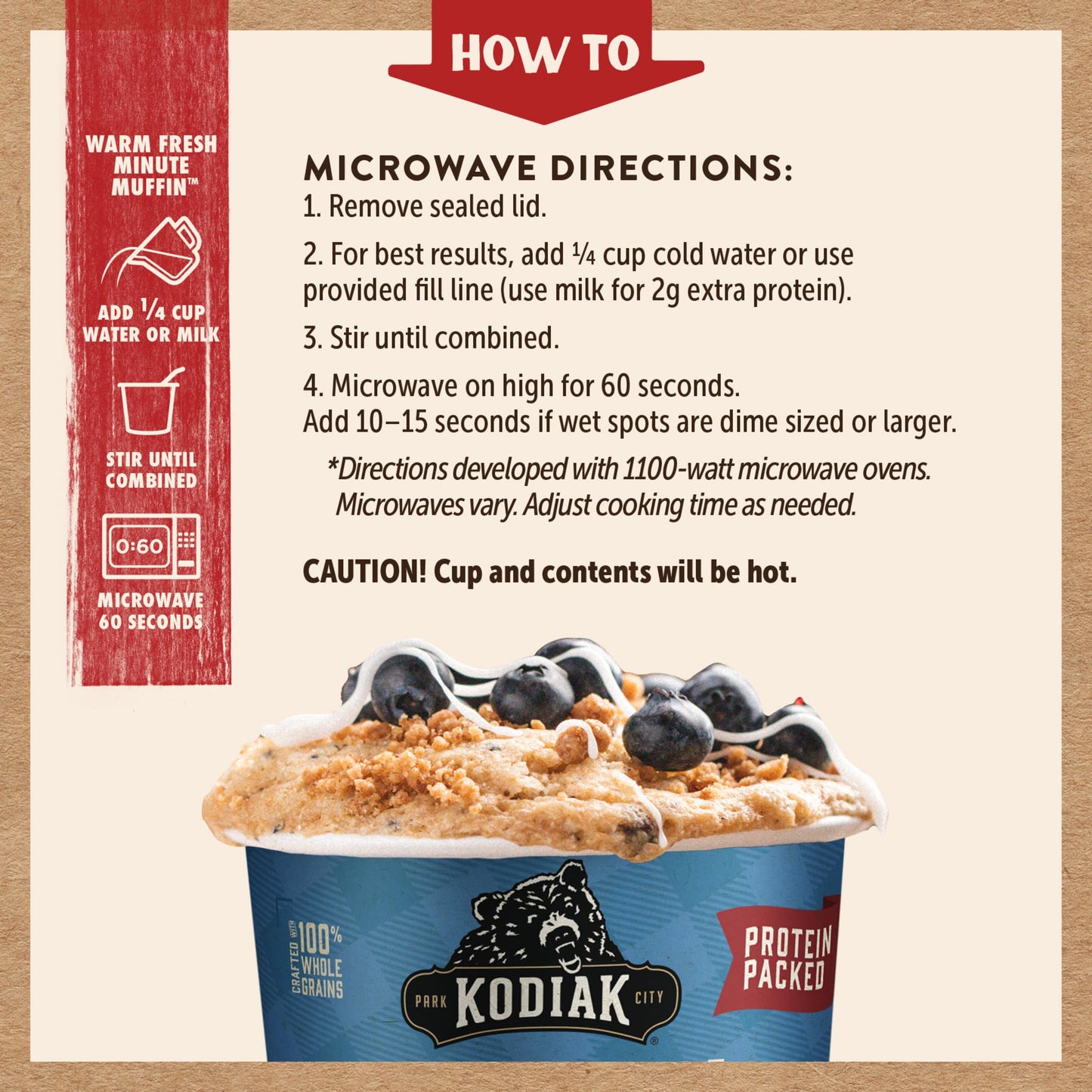 Kodiak Cakes Minute Muffins, Mountain Blueberry, 2.29 Ounce (Pack Of 12) (Packaging May Vary)