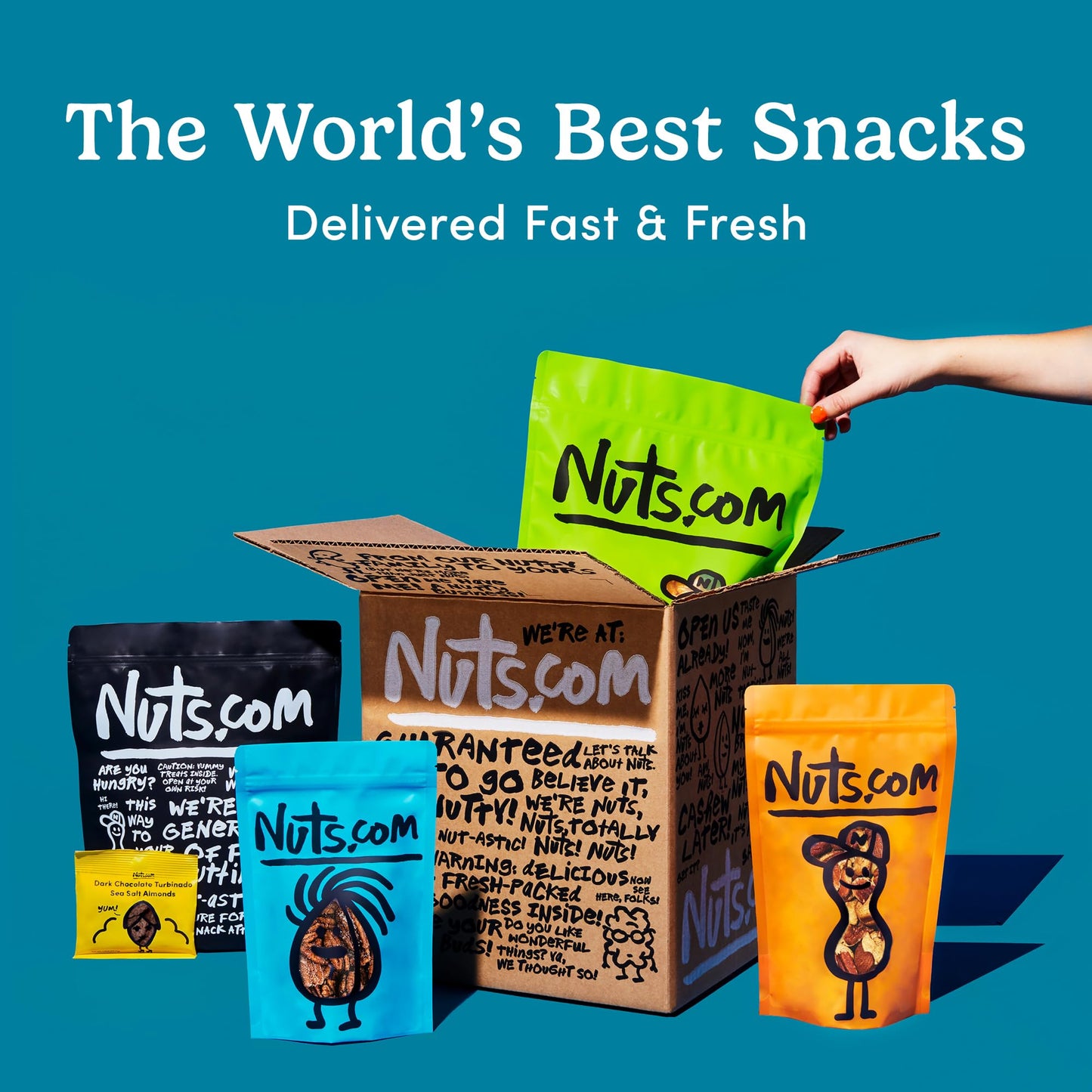 Nuts.com - Large Mixed Nuts Sampler for Winter, Valentines Day, and Festive Gifts - Healthy Snack Box w/ 2 Lbs of Natural Pistac