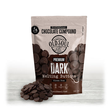 OLDSOUL Chocolate Compound Buttons 2.2 lb | Dark Chocolate 17% Real Cocoa | Smooth Melting | Perfect for Baking & Desserts (2.2 