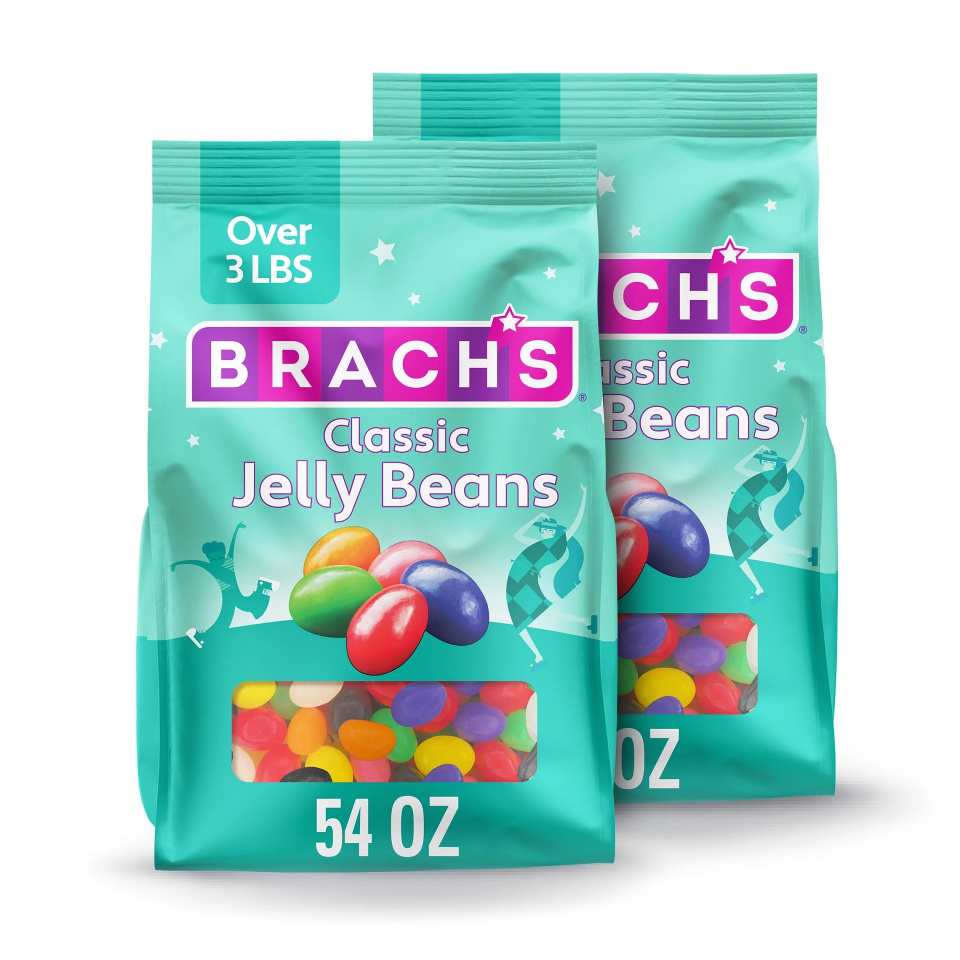 Brach s Classic Jelly Beans, Candy, Assorted Flavors, Bulk Bag, 54 oz (2 ct)