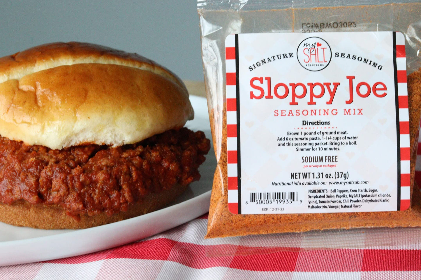 Mysalt Sloppy Joe Seasoning Mix, Sodium Free (5 Pack)