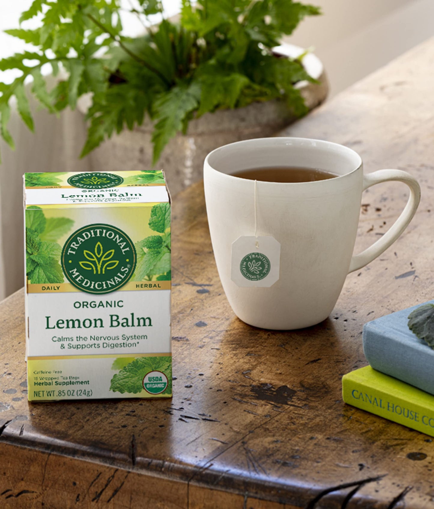 Traditional Medicinals Organic Lemon Balm Herbal Tea  Calming and Supports Digestion (Pack of 2) - 32 Tea Bags Total