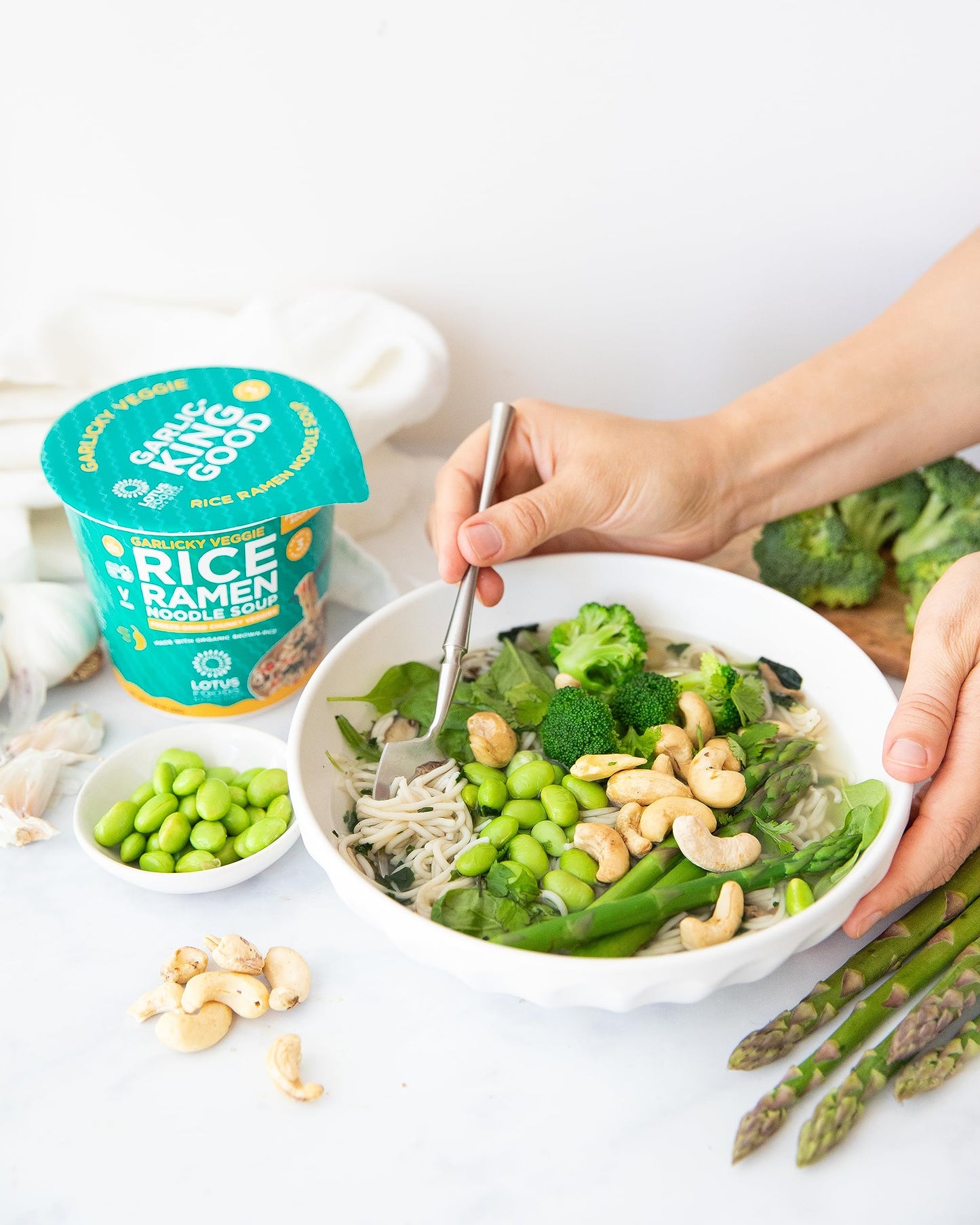 LOTUS FOODS garlicky Veggie Rice Ramen Soup cup 1.94 OZ