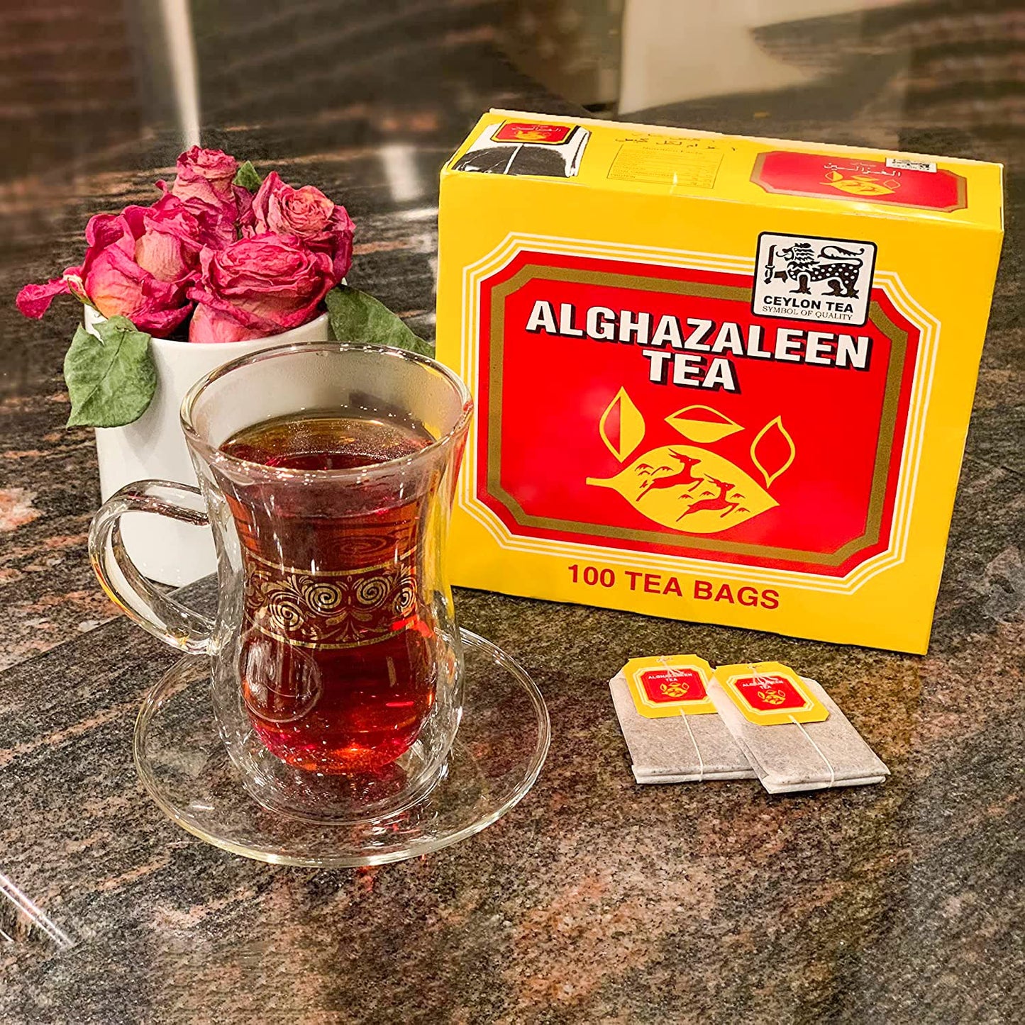 Alghazaleen Pure Ceylon Black Tea Bags 100 x 2g Tea Bags in Box