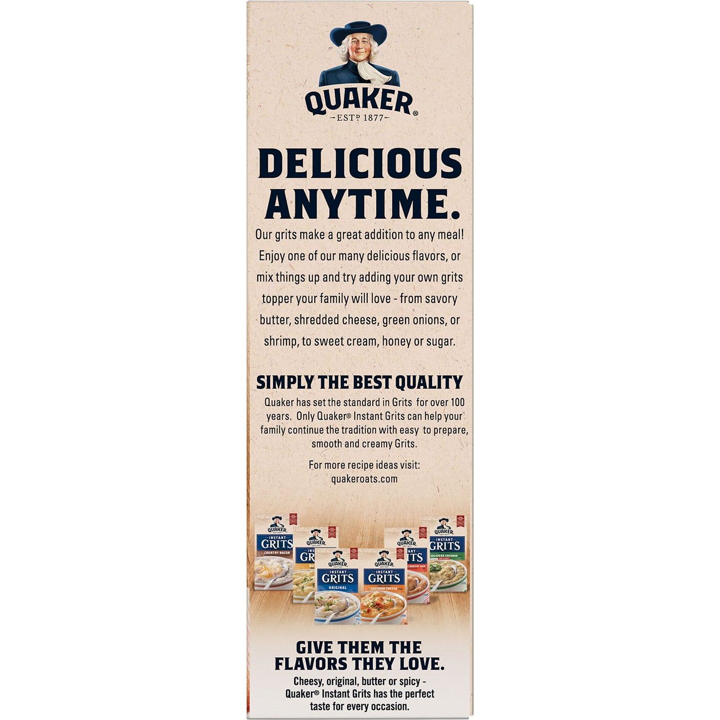 Quaker Instant Grits, Cheese Lovers Variety Pack, 0.98oz Packets (10 Pack)