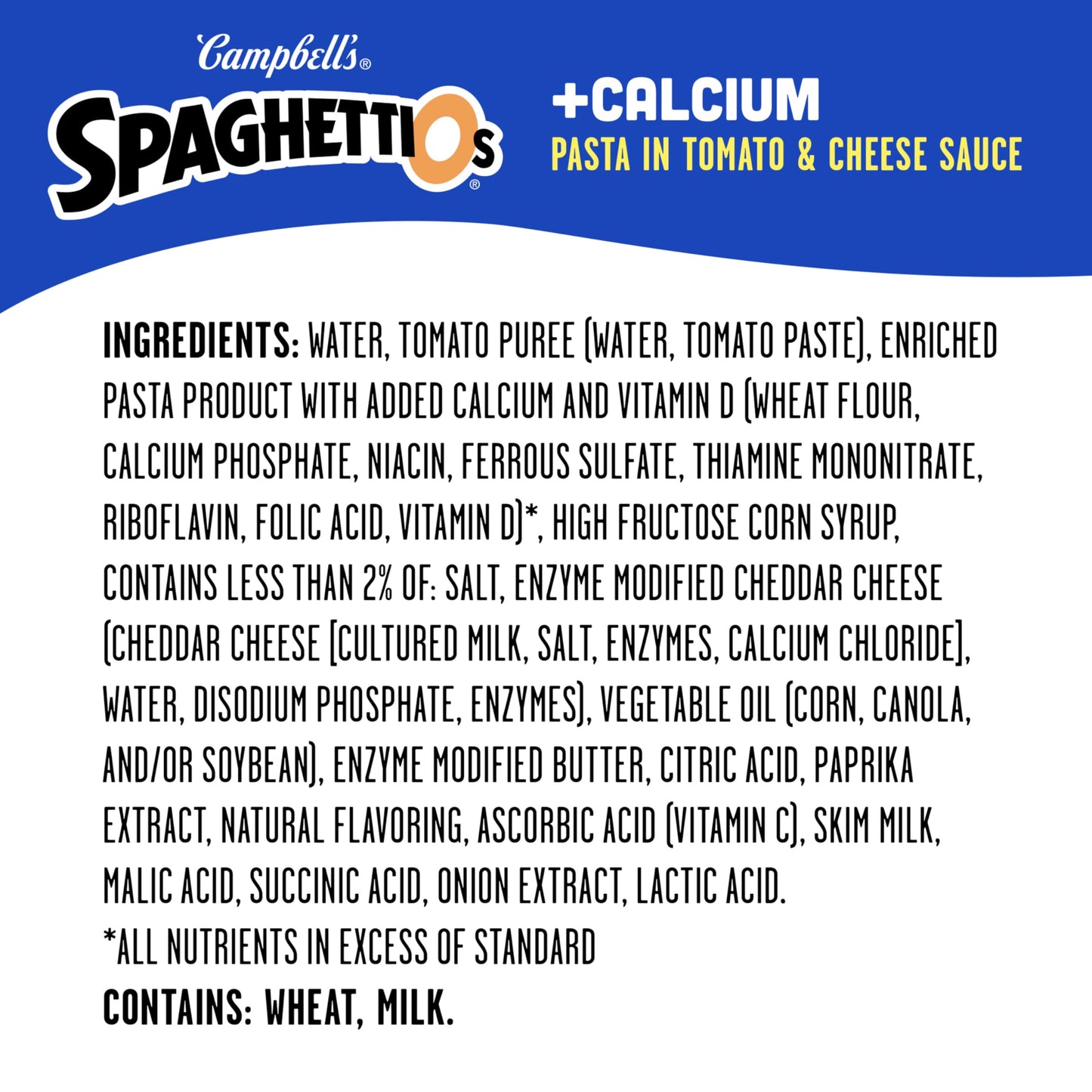 Spaghettios Original Canned Pasta Plus Calcium, 15.8 Oz Can