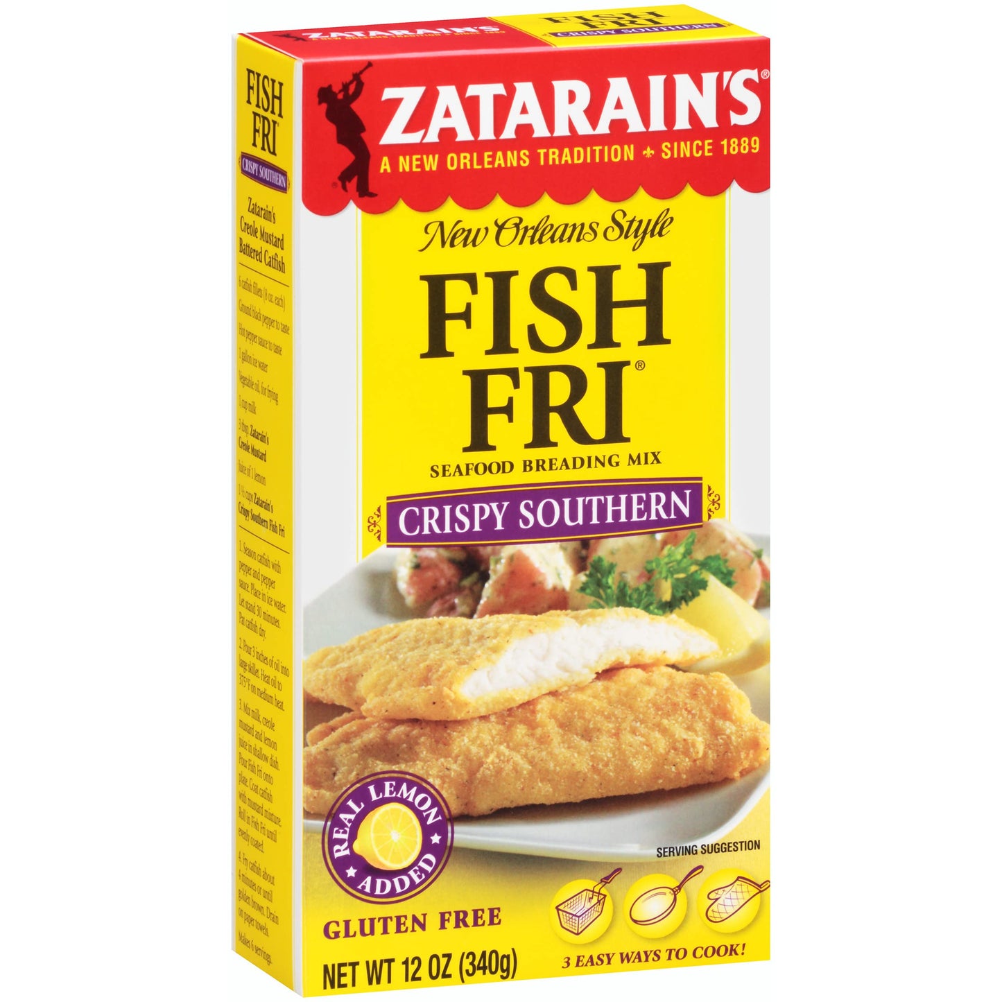 Zatarains Crispy Southern Fish Fri Seafood Breading Mix, 12 oz (Pack of 8)