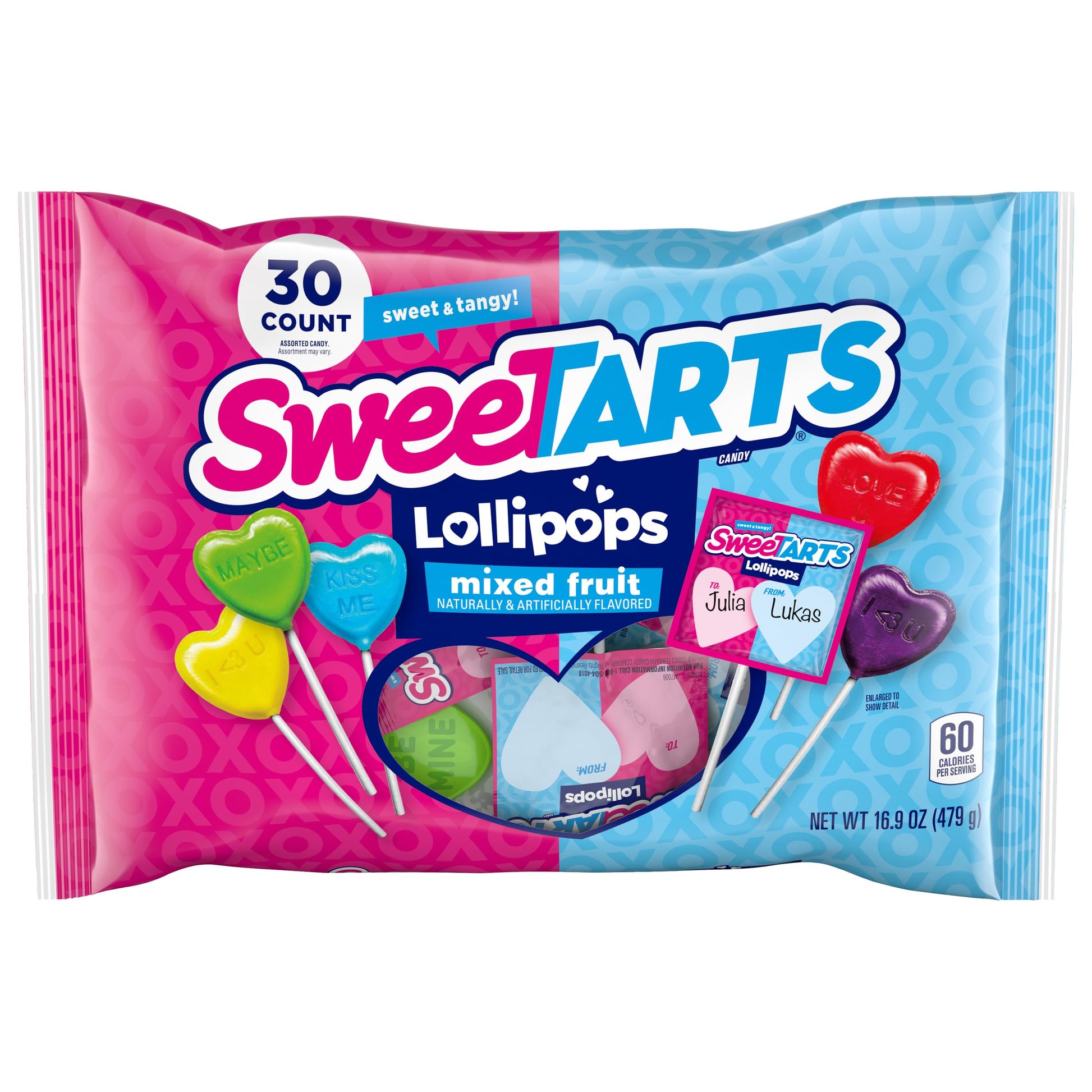 Sweetarts Valentine'S Day Heart Pops 30Ct (.56Oz Lollipops)