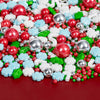 Edible Christmas Sprinkles for Cake Decorating,130gWhite and Blue Snowflake,White Candy Cane,Red Silver Pearls,Christmas Trees,S