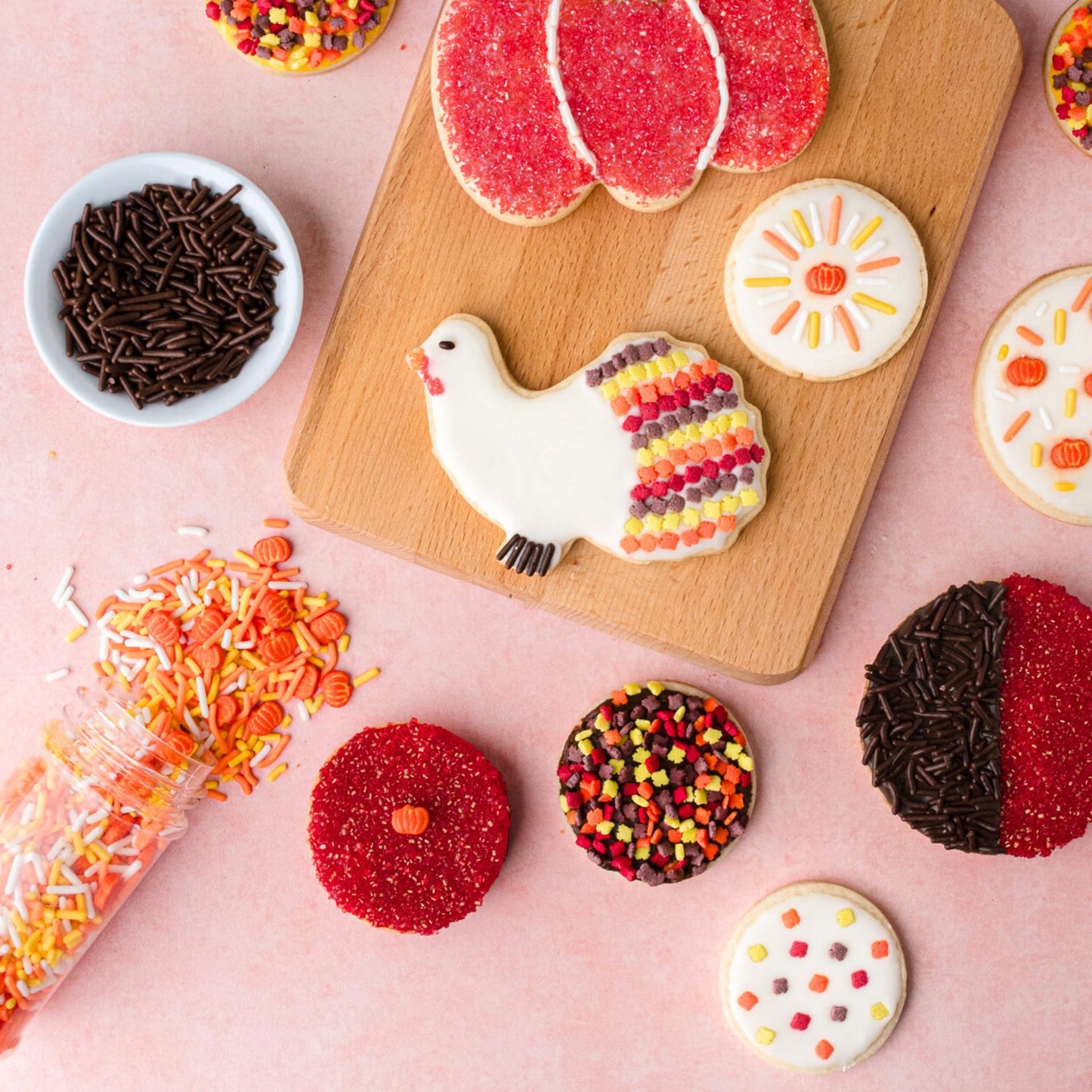 Sweets Indeed Fall Sprinkles, Leaf Shapes, Edible Sprinkle Mix, 4 Pack, 11.57 oz
