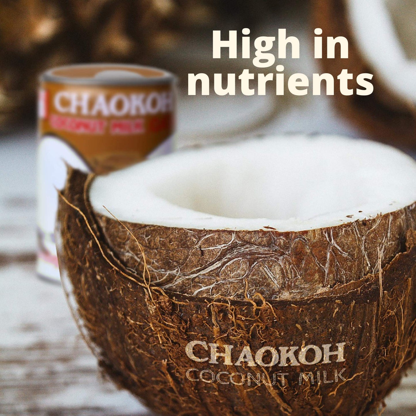 Chaokoh Coconut Milk Unsweetened 6 Pack - Premium, Canned Coconut Milk From Thailand, Lactose Free, Non Dairy Vegan Milk - For Curries, Drinks, Desserts, & More (13.5 Oz Per Can)