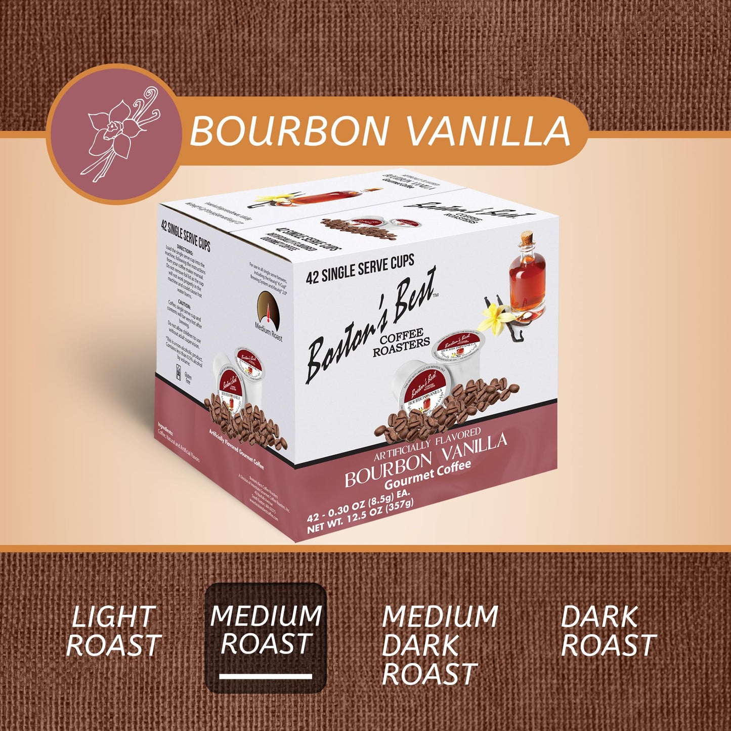 Boston’S Best - Spirit-Inspired Flavor Vanilla Coffee Blend, Tasty Flavored Blend, Gourmet Compatible With Keurig Coffee Maker, 1 Count (42 Single Serve Medium Roast Cups)