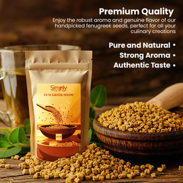 Simply Staples Organic Fenugreek Seeds, Whole Methi, 16 oz, USDA Organic, Non-GMO, Natural Spice for Cooking and Wellness