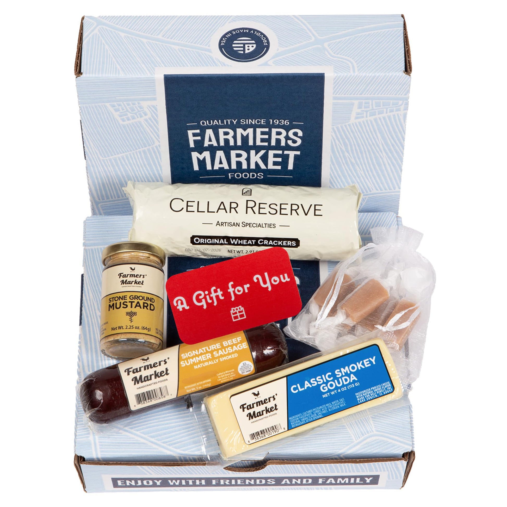 Deli Direct Farmers Market Gift Basket - Gluten Free, Keto, Paleo, Low Sodium, Zero Sugar, Holiday Meat and Cheese Gift Basket