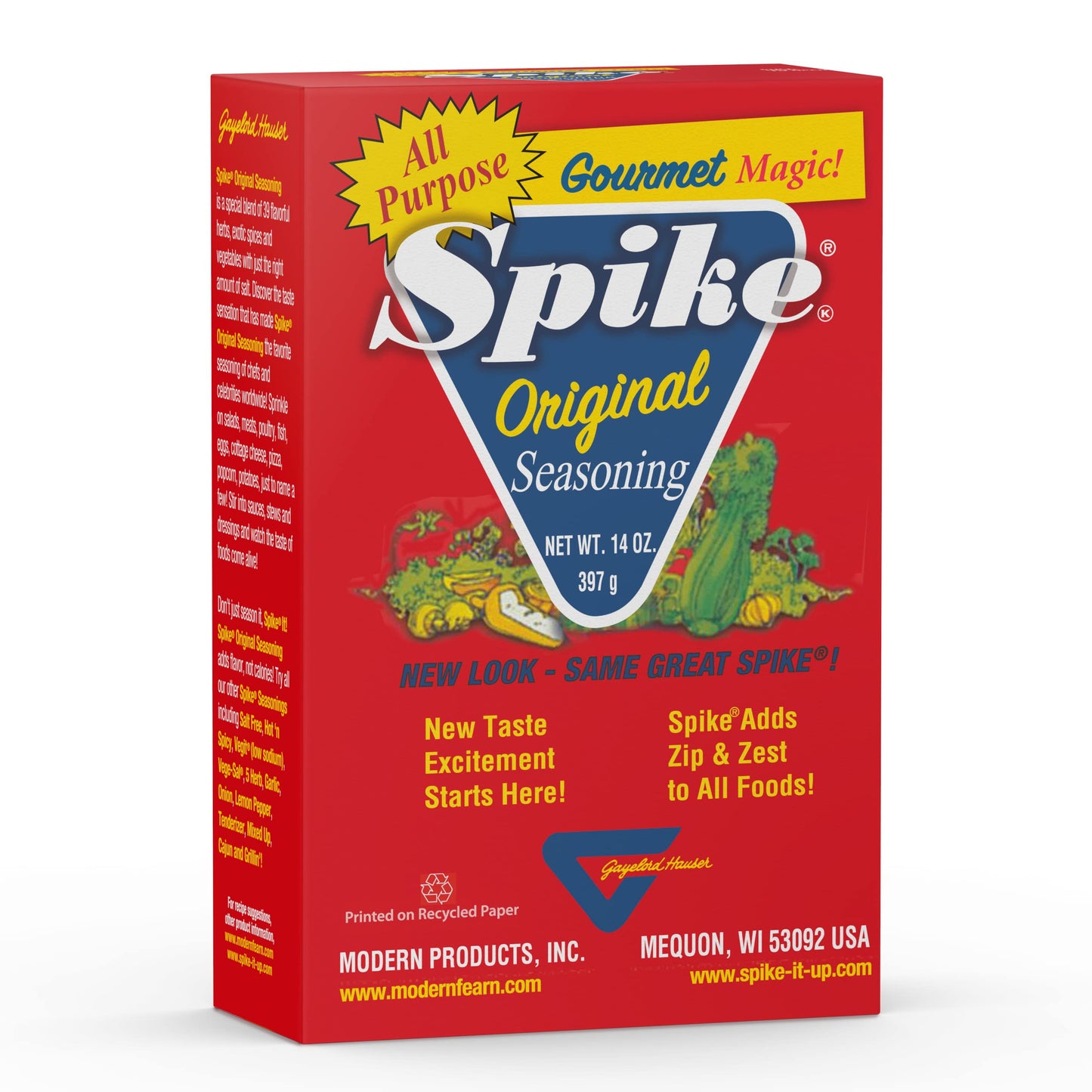 Spike Original All-Purpose Seasoning Salt, Herb, Veggie & Spice Blend - MSG-Free Seasonings & Spices, 14 Oz
