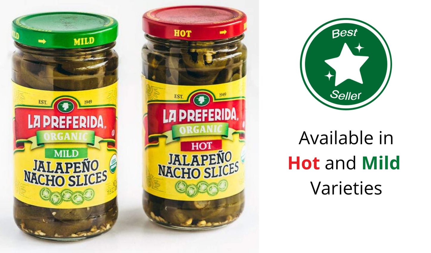 Organic Mild Jalapeo Slices: The Perfect Topping For Tacos, Nachos, And Burgers, La Preferida, 11.5 Oz (Pack Of 2)