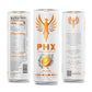 PHX Hydration Energy Drink - 700mg Electrolytes  200mg Natural Green Tea Caffeine  100% Daily Value 8 Essential Vitamins - 12 oz Cans (12 Pack) (12 Pack  Orange)