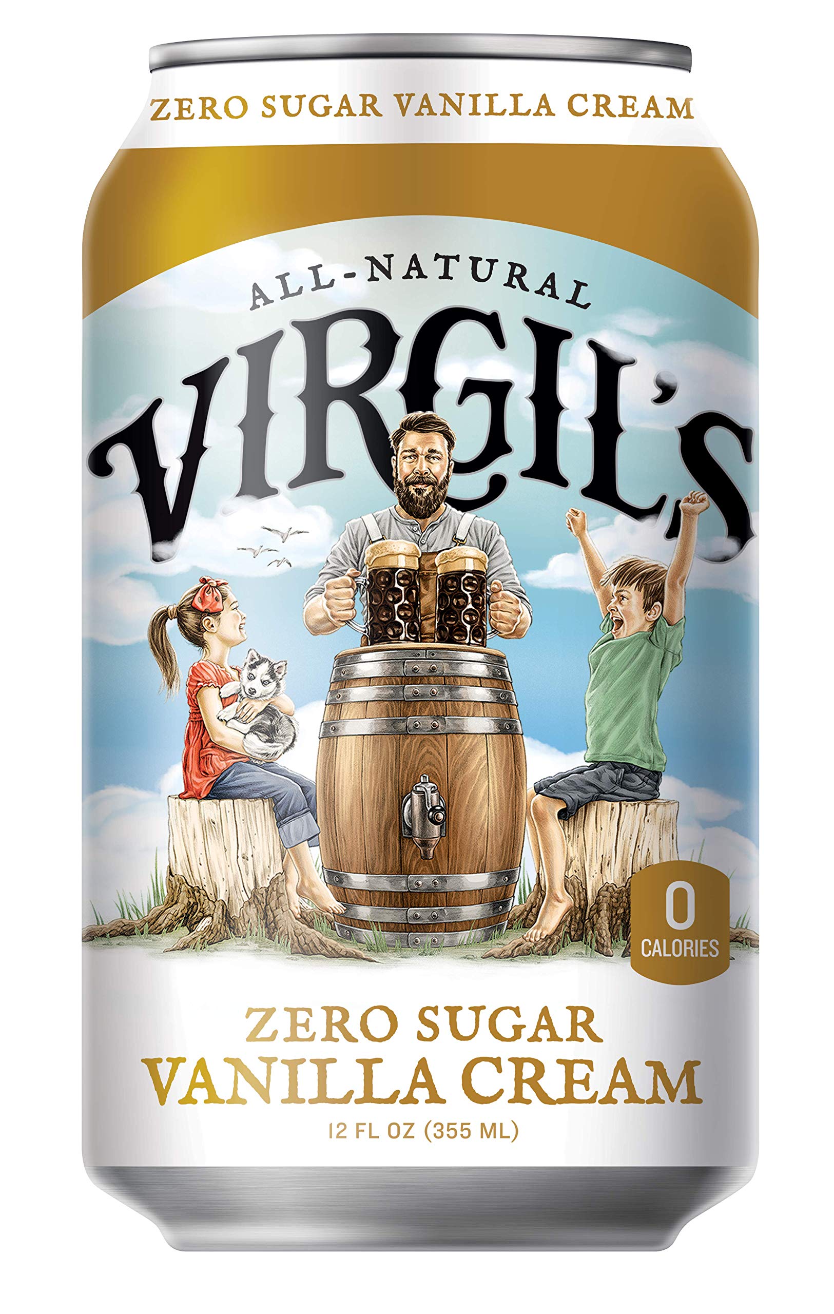 Virgils, Zero Sugar Vanilla Cream, Great Tasting Zero Calorie Keto Friendly Soda (6 - 12oz cans)