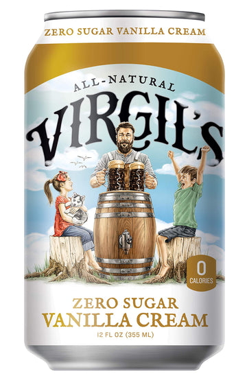 Virgils, Zero Sugar Vanilla Cream, Great Tasting Zero Calorie Keto Friendly Soda (6 - 12oz cans)