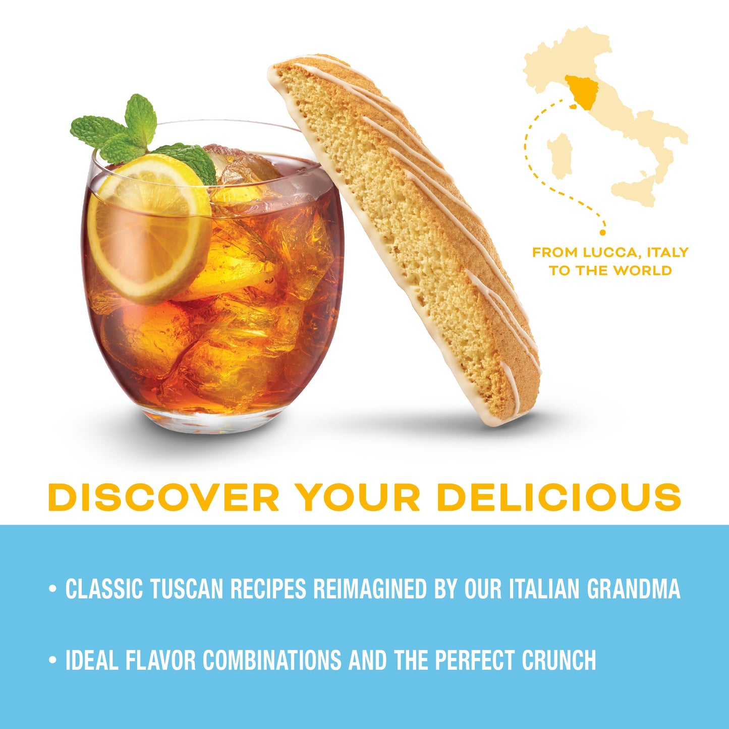 Nonnis Limoncello Biscotti Italian Cookies - Zesty Lemon Cookies - Biscotti Individually Wrapped Cookies - Limoncello Italian B