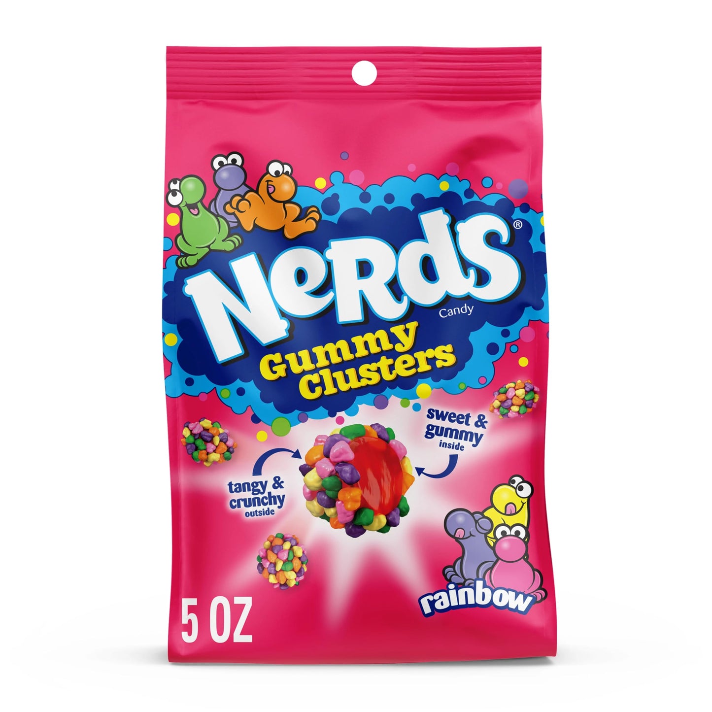 Nerds Gummy Clusters, Candy, Rainbow, Crunchy And Gummy, 5 Oz