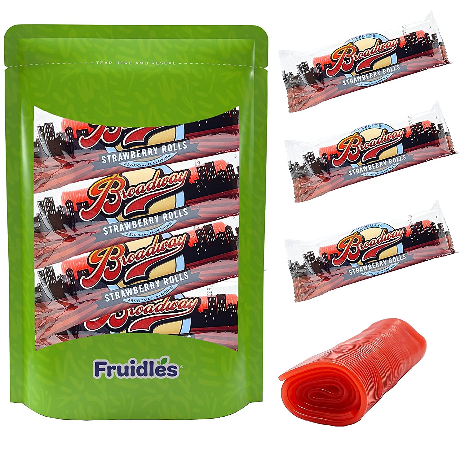 Fruidles Strawberry Licorice Rolls, Individually Wrapped Rolls, Perfect For Parties, Events, And Birthdays (8 Oz)