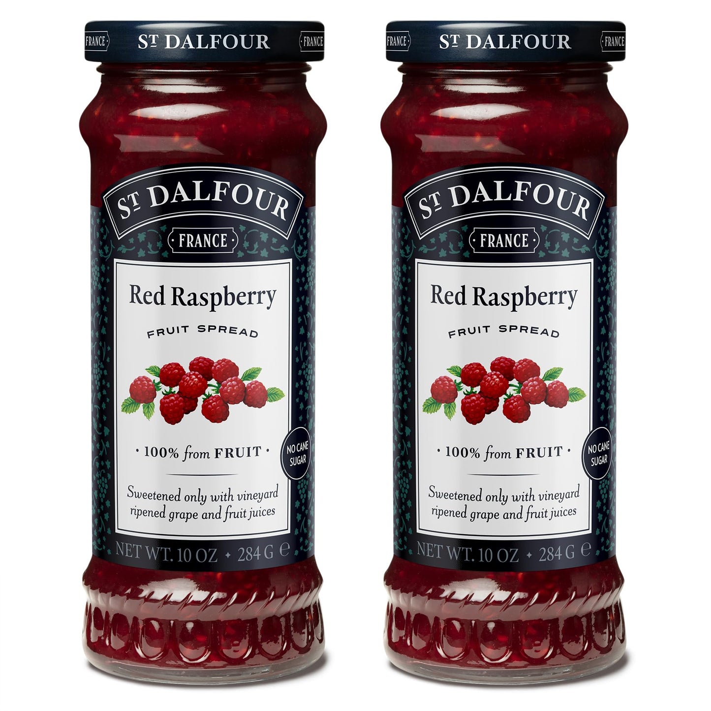 St. Dalfour Red Raspberry Fruit Spread, 10oz, Non-GMO, All Natural, Pack of 2