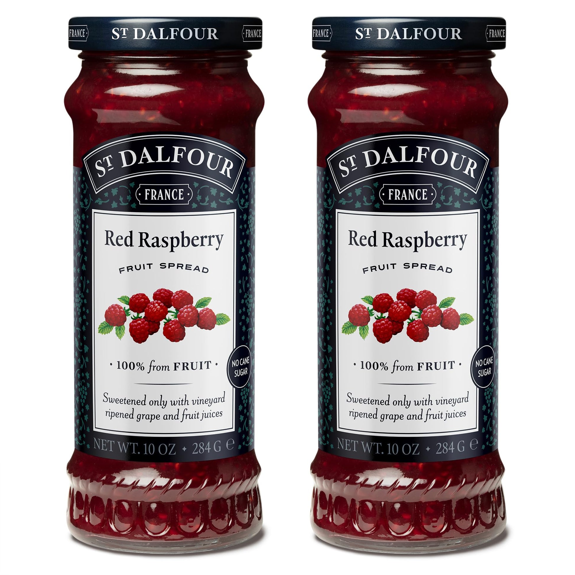 St. Dalfour Red Raspberry Fruit Spread, 10oz, Non-GMO, All Natural, Pack of 2