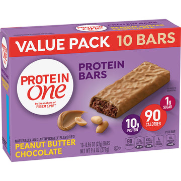 Protein One 90 Calorie Keto Protein Bars, Peanut Butter Chocolate, 10 Ct