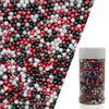 Edible Red & Black & White Pearl Sugar Sprinkles Candy 4mm Mini Pearls Cake Decorations Cupcake Toppers Cookie Decorating Perfec