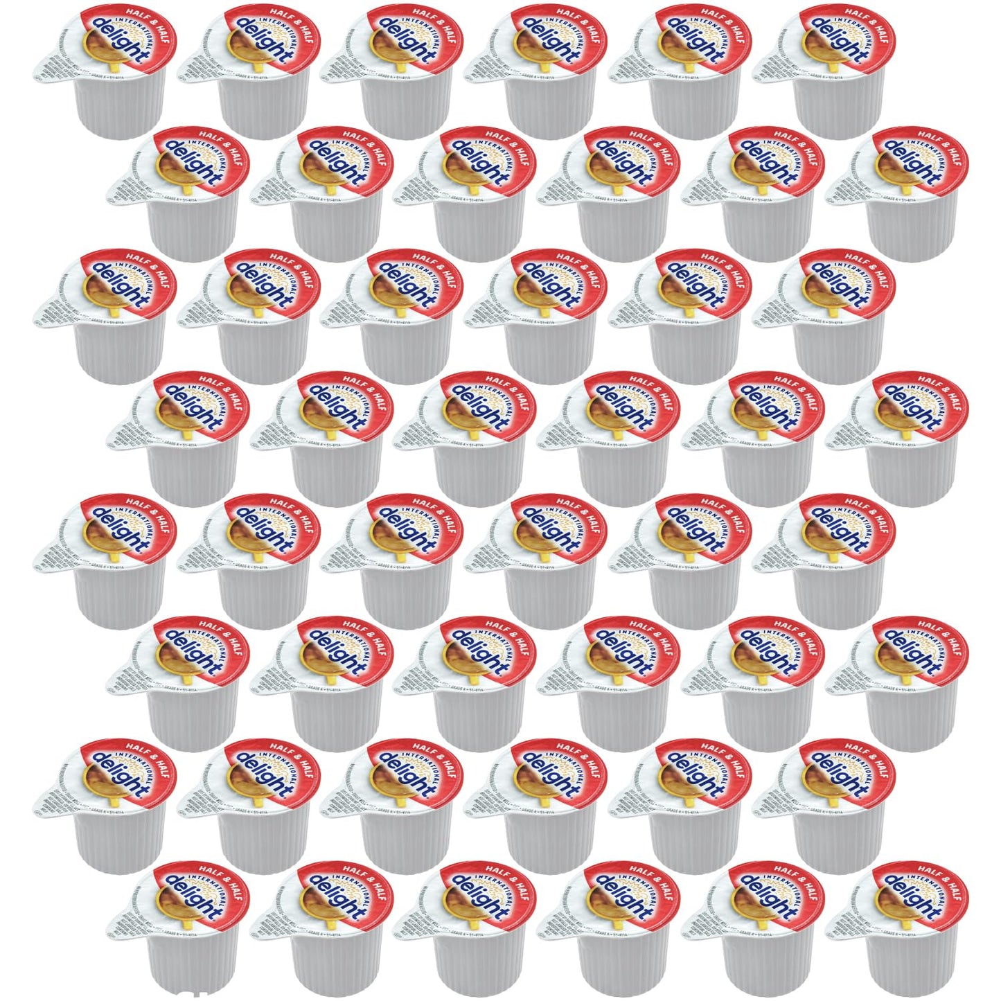 Half & Half Single Creamer  48 pieces of Individual Coffee Creamers  Perfect Creamer Pods for Home  Office  Travel  Restaurants and Coffee Stations 