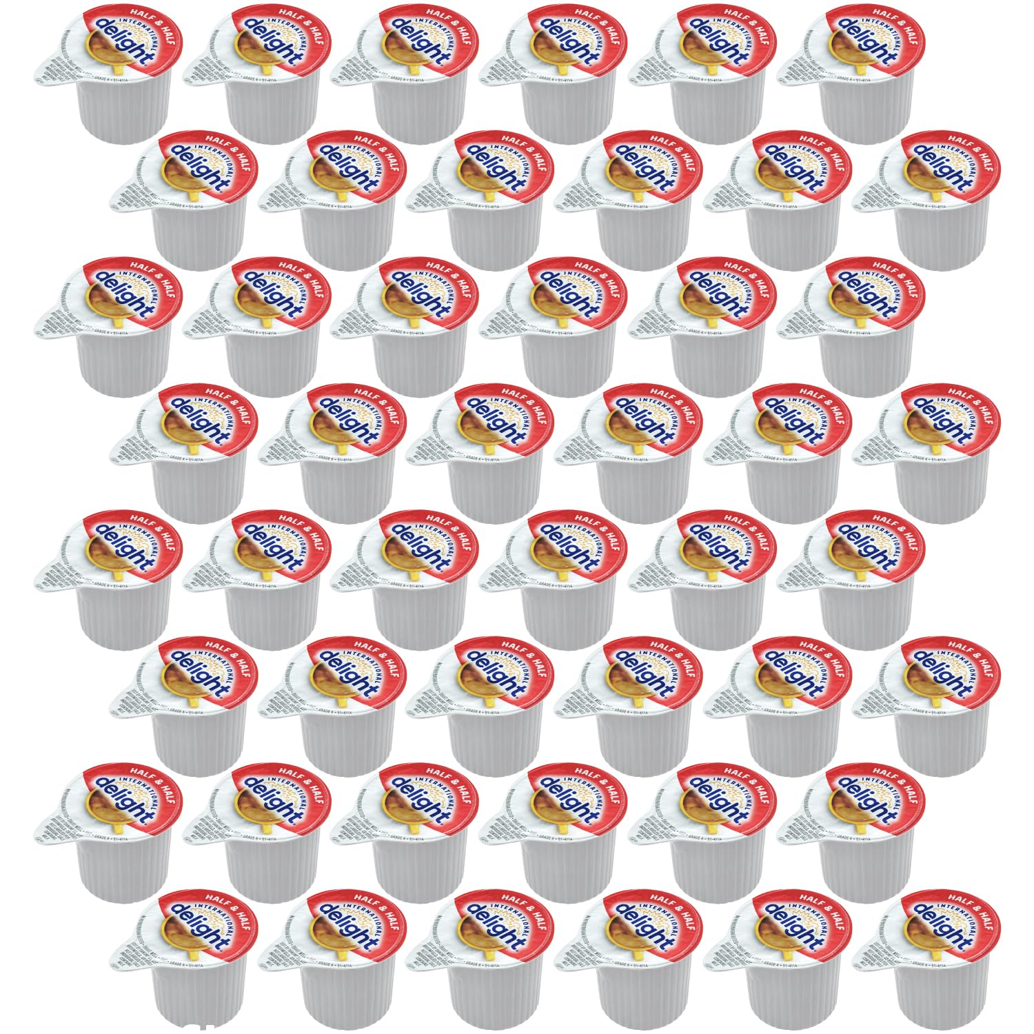 Half & Half Single Creamer  48 pieces of Individual Coffee Creamers  Perfect Creamer Pods for Home  Office  Travel  Restaurants and Coffee Stations 