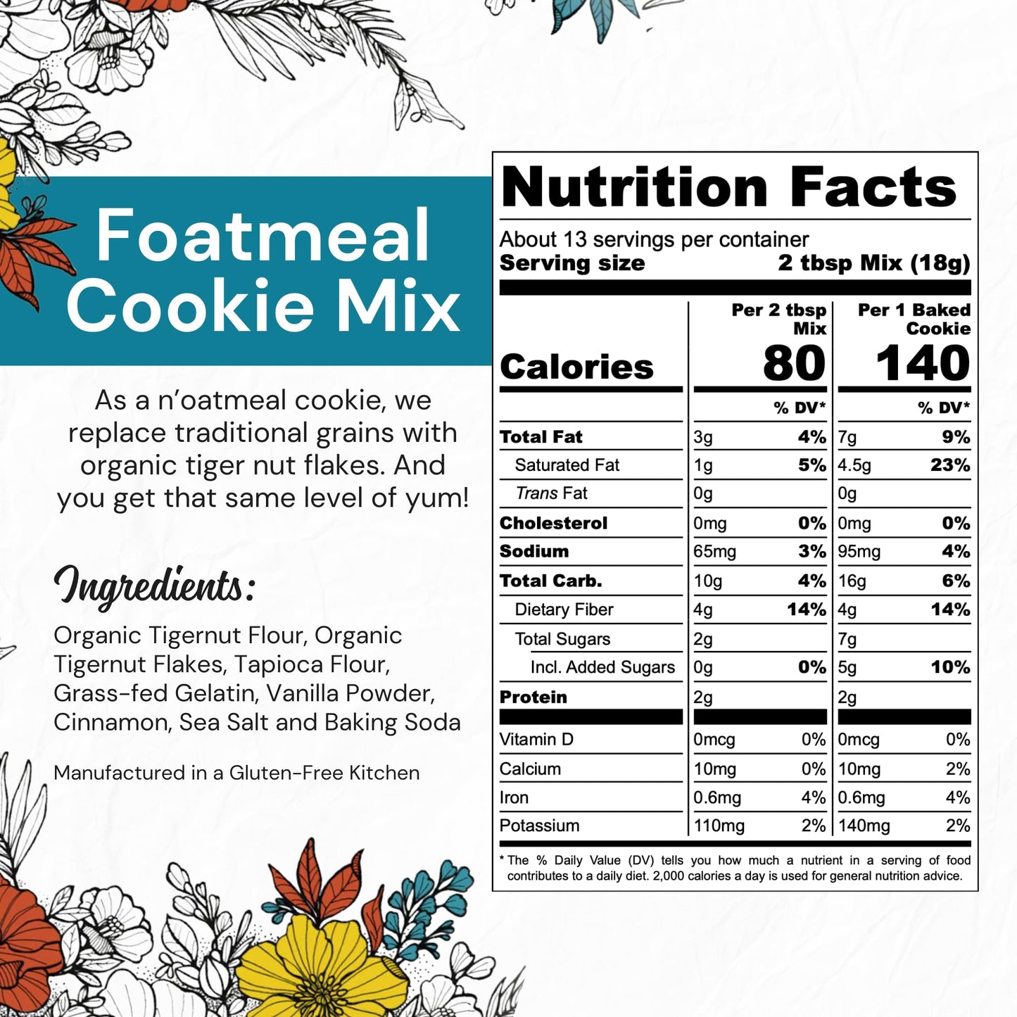 eat G.A.N.G.S.T.E.R. Foatmeal Cookie Mix - Allergy-Friendly Baking Mix, No Dairy, Nuts, Gluten, Dairy - Grain-Free Oatmeal Alter