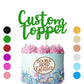 Personalized Cake Topper Birthday Cake Toppers 11 Colours Wedding Cake Topper With Any Text Numbers Double Sided Glitter Cake Decoration For Anniversary Baby Shower(Green)