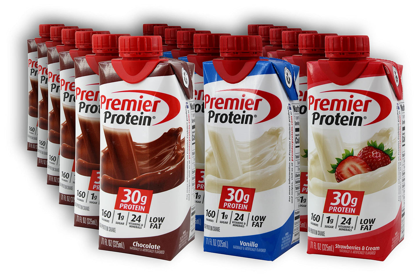 Niro Assortment | Protein Shakes Variety Pack | 18 Count with 6 Each of 3 Delicious Flavors; Chocolate, Vanilla, and Strawberry 