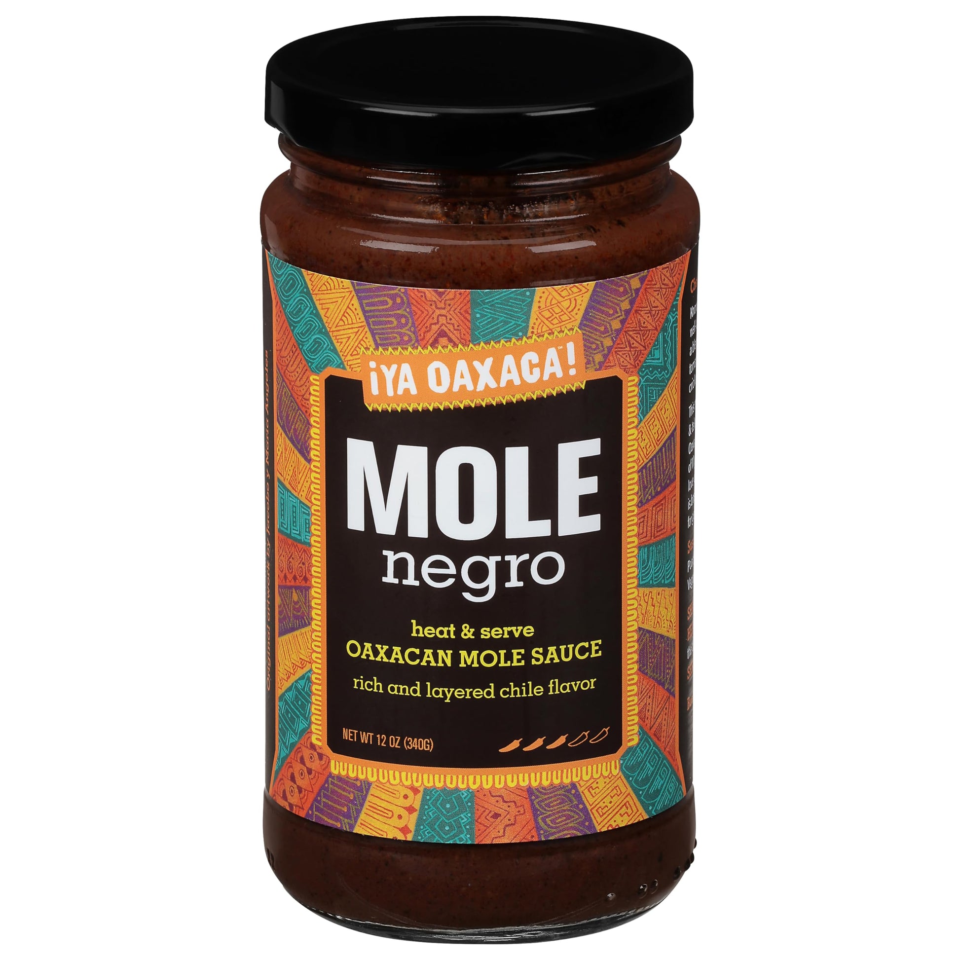 Ya Oaxaca - Mole Sauce - Negro - Medium Spice - Blend Of Rich Flavor & Dried Chiles  Spices  & Chocolate - Vegan  Non-Gmo  Gluten Free - Great In Enchiladas  Tacos  Nachos  Tortillas - 12Oz