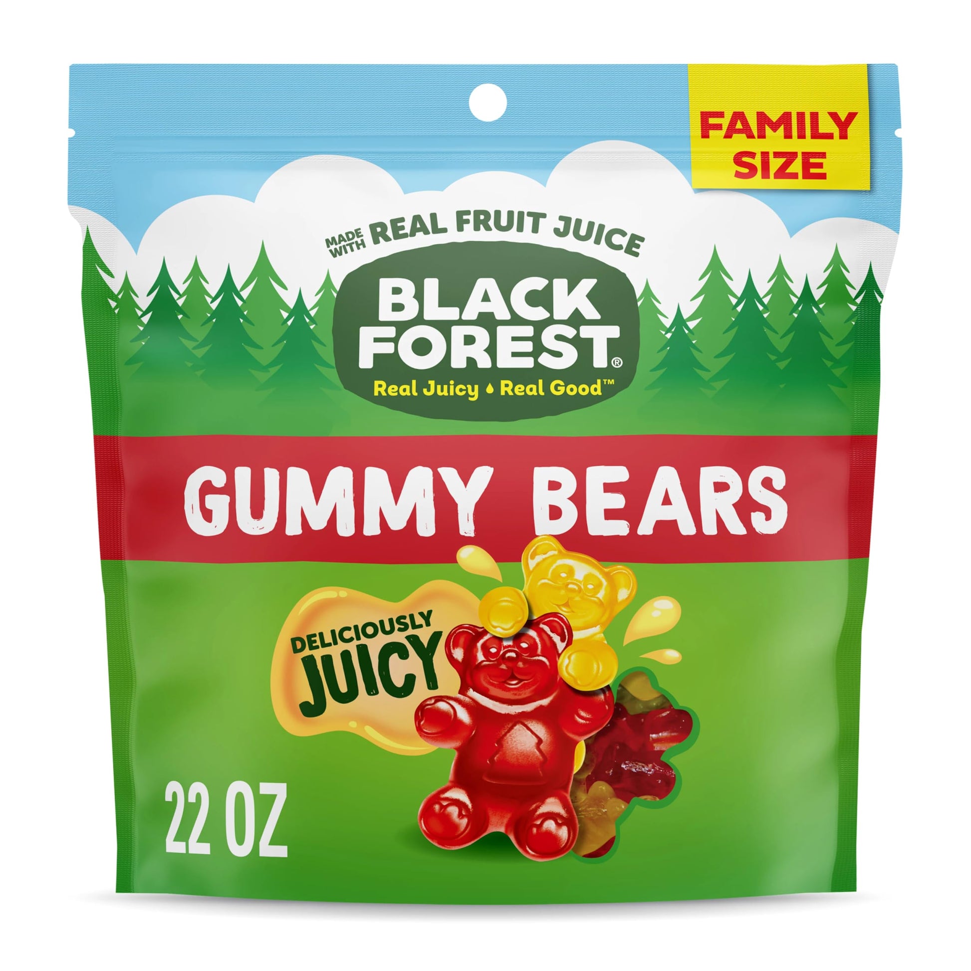 Black Forest Gummy Bears, Fruit Flavor, Made with Real Fruit Juice, 22 oz