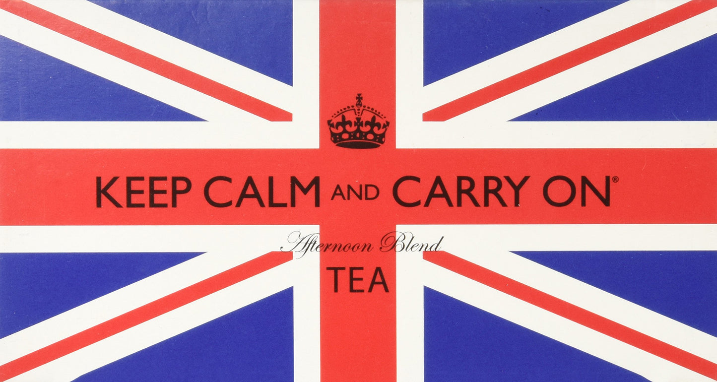 Keep Calm And Carry On Tea Carton Box, Afternoon Blend Tea (40 Bags, 125G, 4.4Oz)