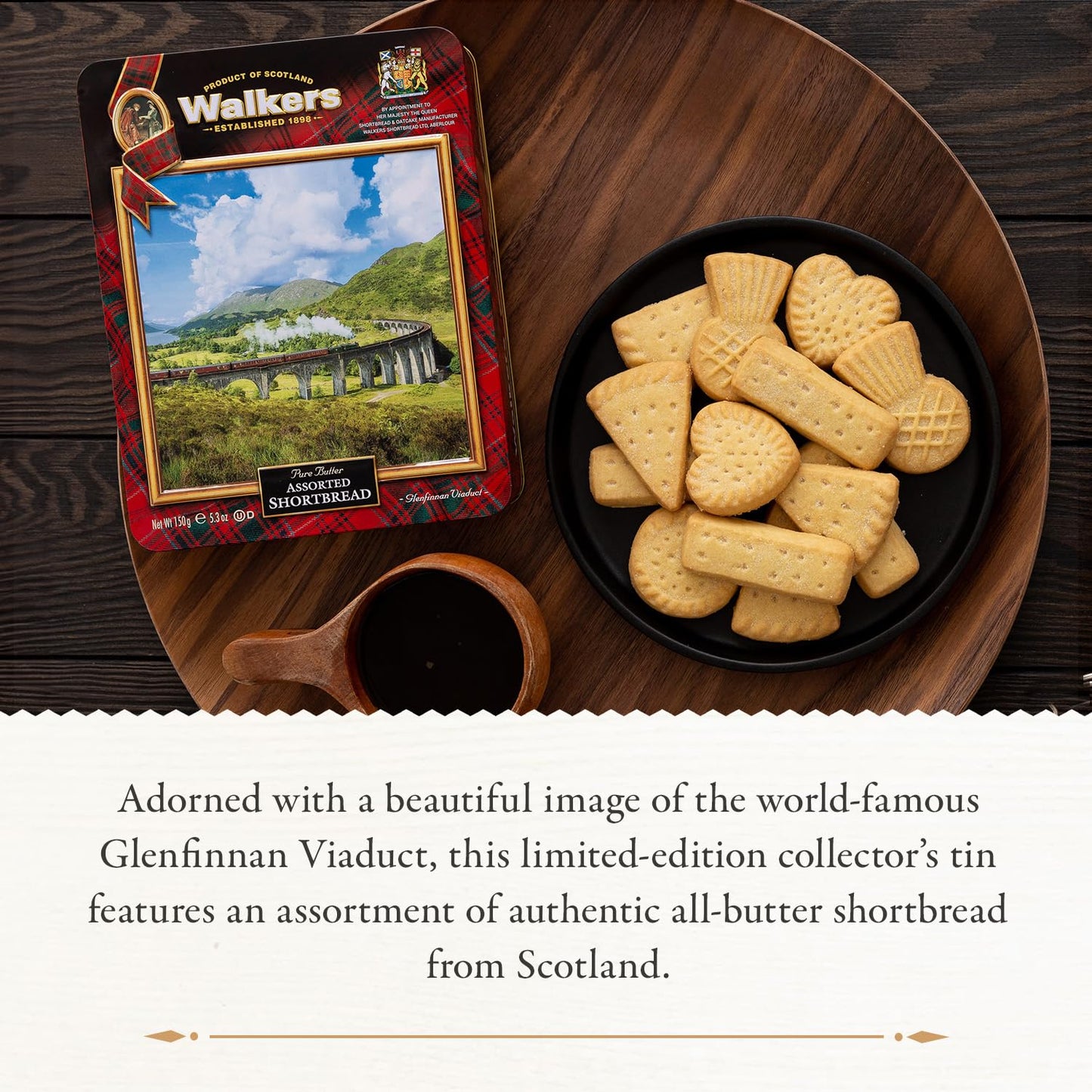 Walkers Glenfinnan Viaduct Shortbread Cookie Tin - Authentic Shortbread Cookies From Scotland, 14Pcs, 5.3Oz