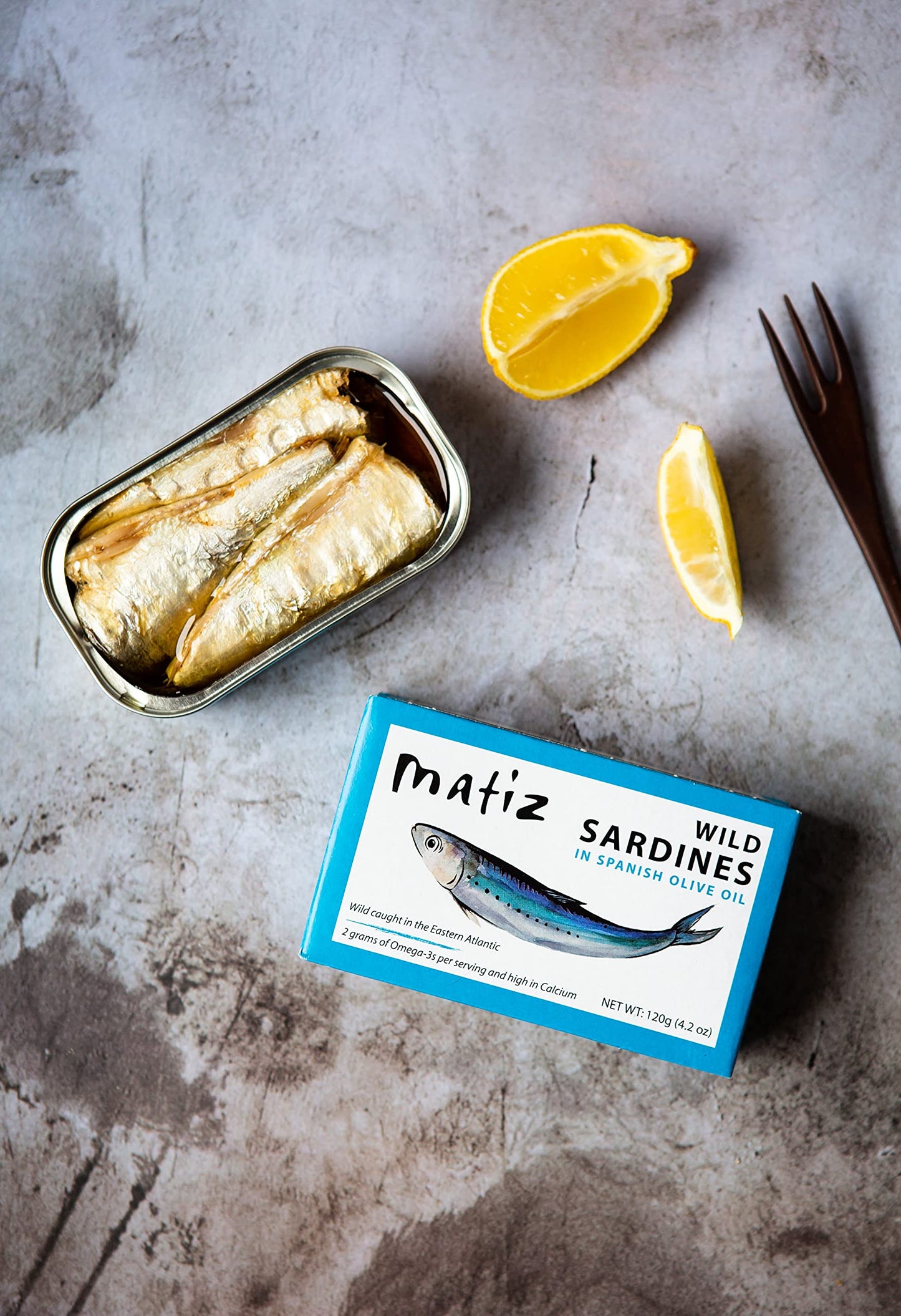 Matiz Sardines In Olive Oil, 4.2 Ounce Can (Pack Of 5) Spanish Gourmet Wild Caught Natural Fish For Tapas, Snacks, Or Meals, Pro