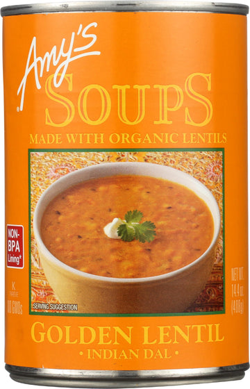 Amy's Soups, Organic Indian Golden Lentil Soup, 14.4 Ounce
