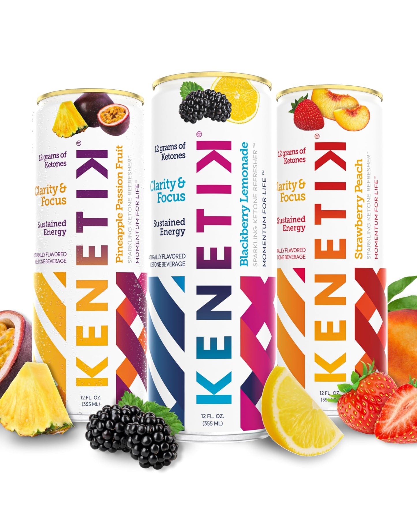 KENETIK Nootropic Ketone Drink  Ketones for Energy & Focus  Caffeine & Sugar Free  High Performance D-BHB Ketone Mix  Fuel w/Zero Crash or Jitters  Ready to Drink - Variety 6 Pk